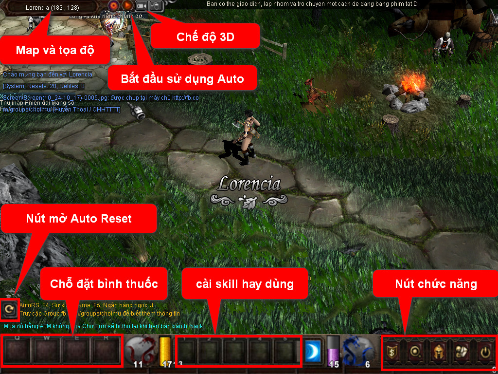 Chức năng chính của Game MU Thần Thoại