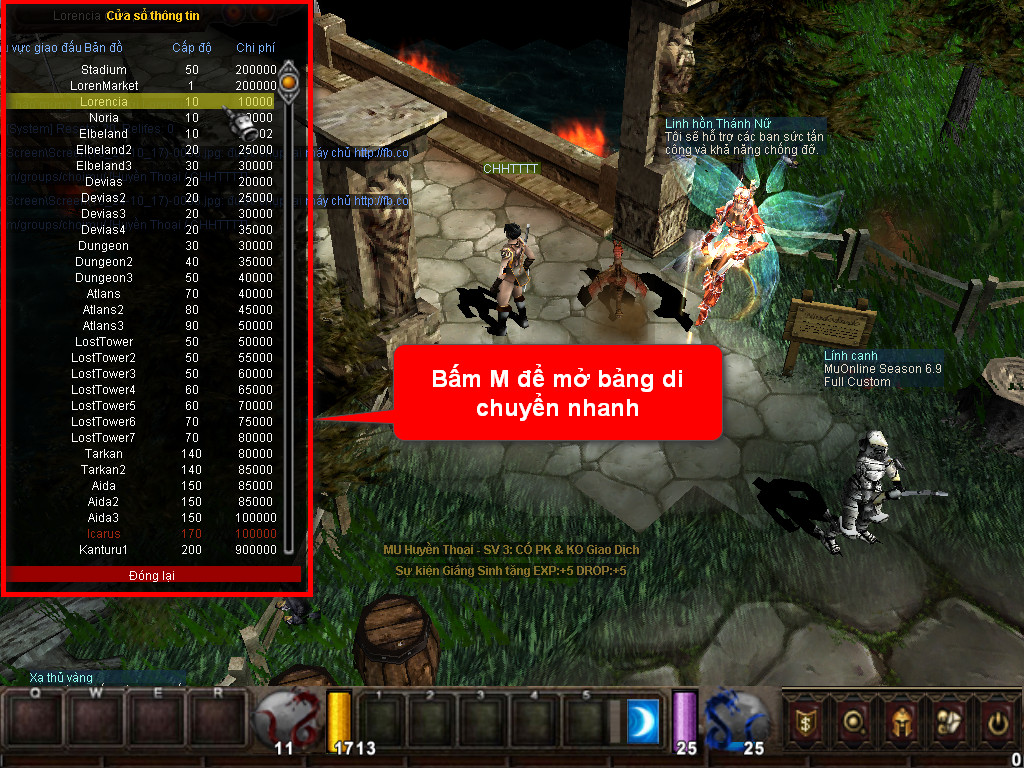 Chức năng chính của Game MU Thần Thoại